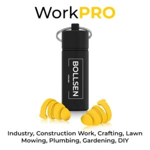 BOLLSEN WorkPRO Earplugs - Industry, Construction Work, Crafting, Lawn Mowing, Plumbing, Gardening, DIY